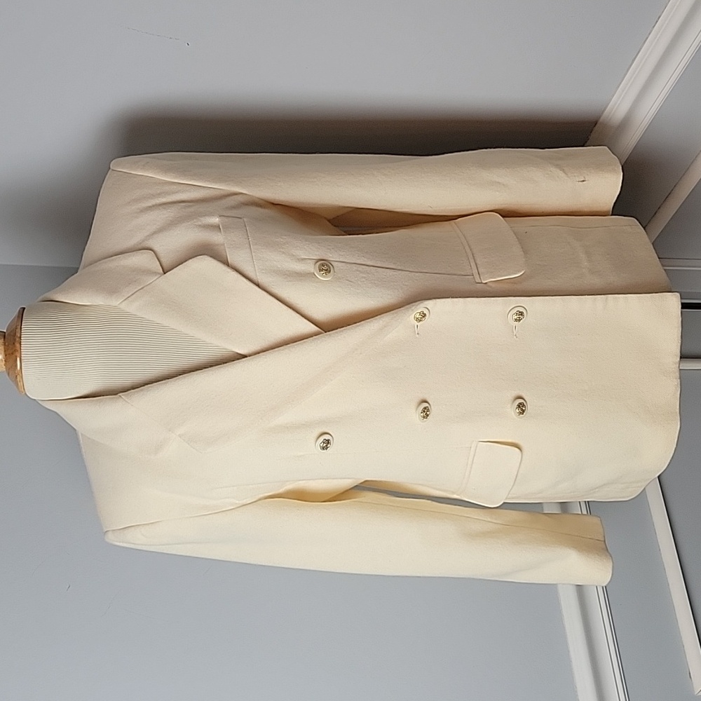 NORTON‎ MCNAUGHTON Petite 100% Wool Cream VTG Double Breasted Old Money Blazer